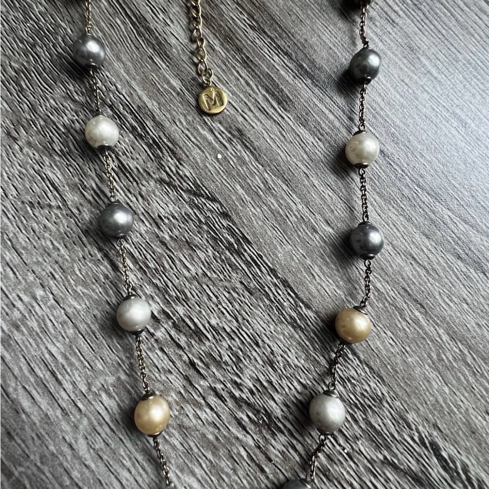 Elegant Majorica 1890 multi-Color Pearl Beaded Necklace 925 with gold plate - Picture 11 of 11